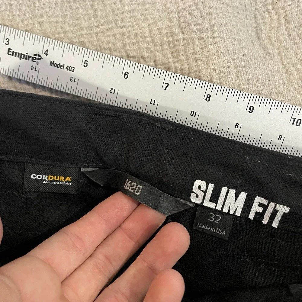 1620 Workwear Black Pants Mens 32 (fits 30x27) Made in USA Cordura